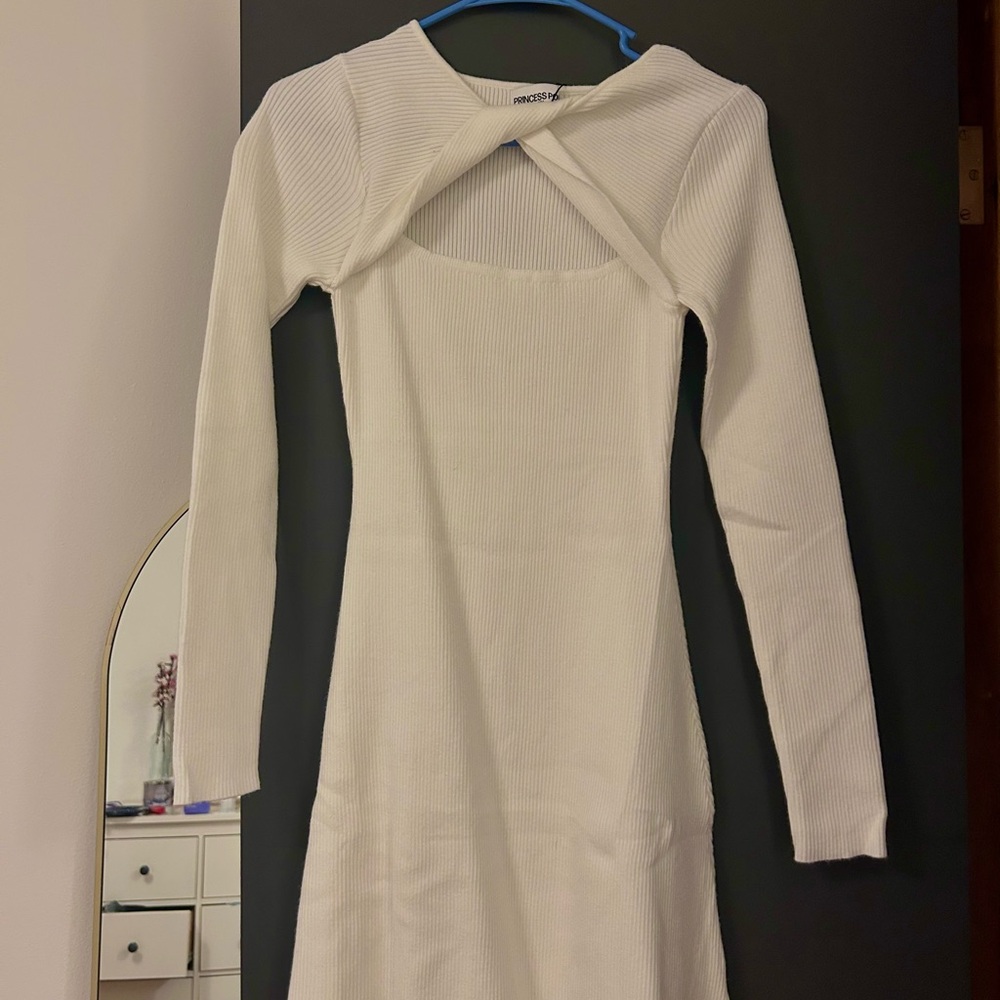White Long Sleeve Dress